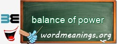 WordMeaning blackboard for balance of power